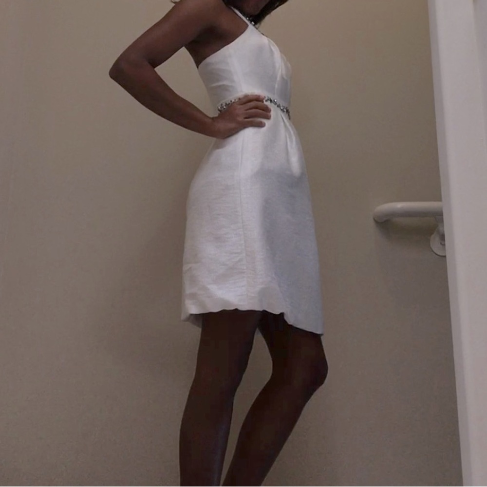 White silk dress
